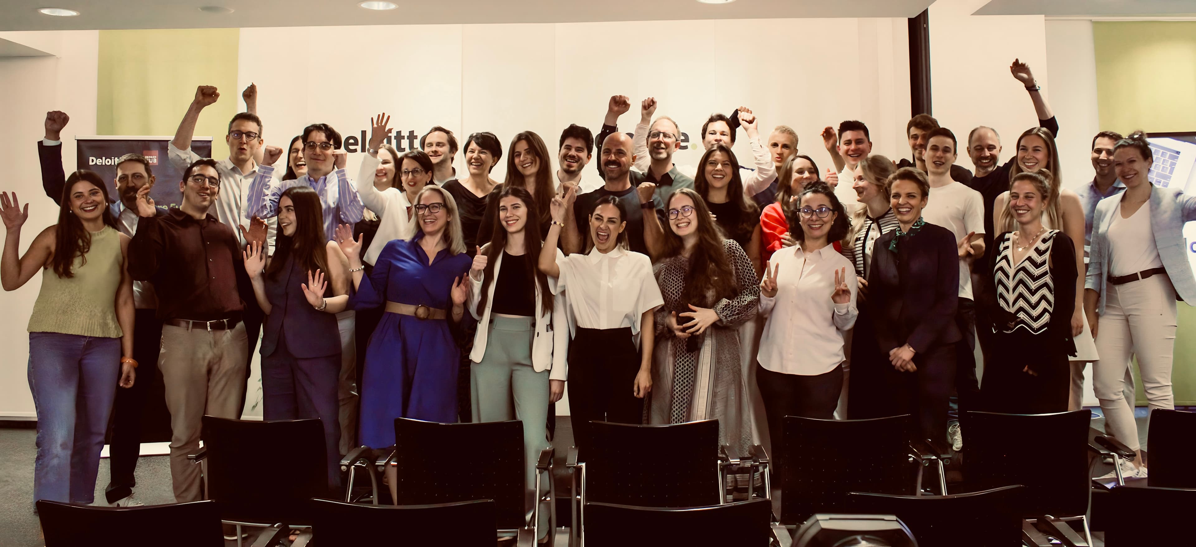 The Grow cohort celebrating together at Deloitte