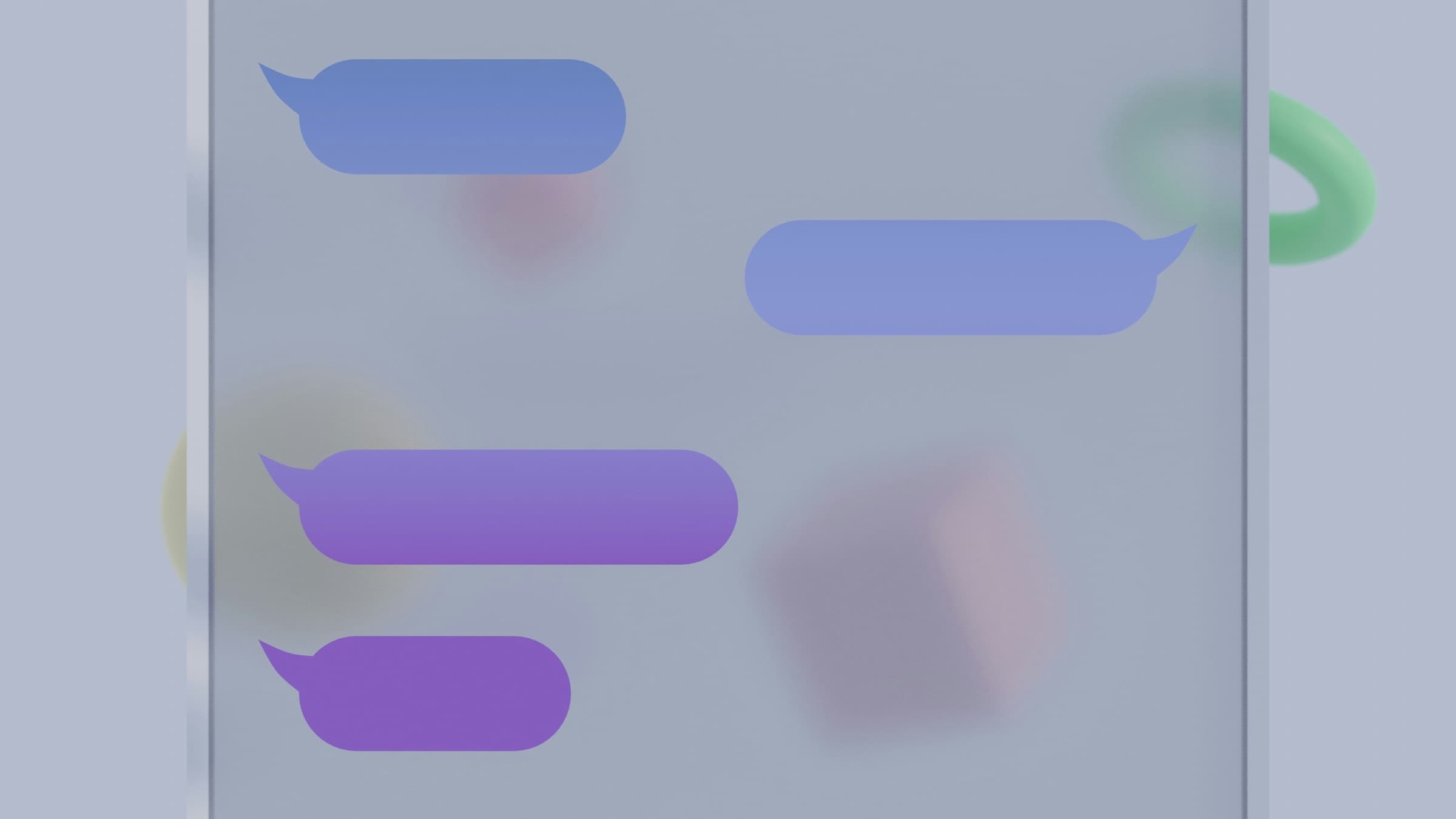 Chat message bubbles on a phone screen